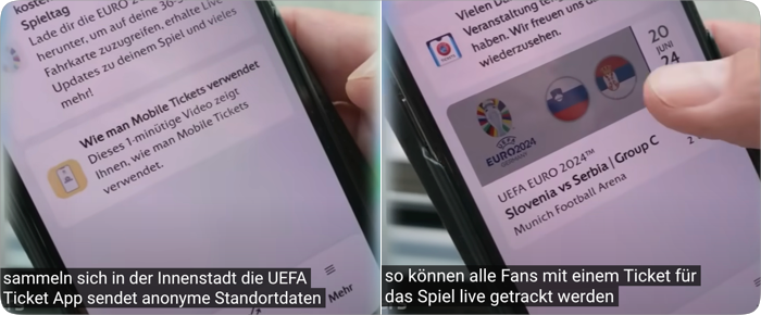 UEFA-Ticketing-App teilt Benutzerstandortdaten mit der deutschen Polizei